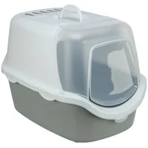 Trixie Katzentoilette Vico Open Top mit Haube hellgrau/weiss