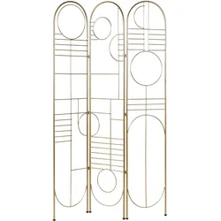 Raumteiler 3-teilig Metall gold 100 x 170 cm TURANIA