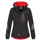 Arctic Seven Damen Softshelljacke AS186 in Schwarz-rot | 4XL