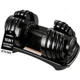 24 kg einstellbares Hantelset mit einer Hand|Gewichtseinstellung|Für Zuhause, Fitnessstudio||Für Krafttraining mit Sicherheitsverriegelung ﻿ ﻿,1:Schwarz