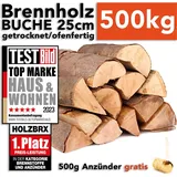 Brennholz Kaminholz Feuerholz Buche 500kg auf Palette / 25cm ofenfertig gesägt gespalten getrocknet (firewood beech / bois de chauffage hêtre) HO...
