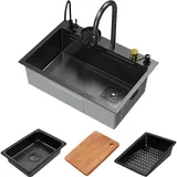 ML-Design Edelstahl 68x46 cm Anthrazit, rechteckig,