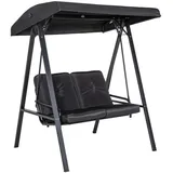 Outsunny Hollywoodschaukel Schwarz 2-Sitzer