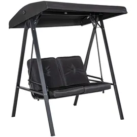 Outsunny Hollywoodschaukel Schwarz 2-Sitzer