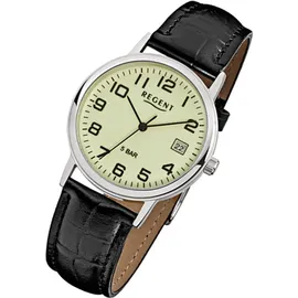 REGENT Herrenarmbanduhr Leder F793