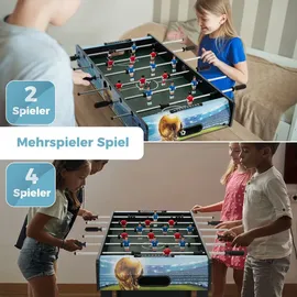 Fantask COSTWAY Tischkicker, Kickertisch inkl. 14 Kicker und 2 Bällen, Punktezähler & abnehmbaren Beinen, Spieltisch für Erwachsene und Kinder, Tischfußball für Spielzimmer, Bar... Braun