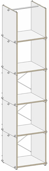 Regalsystem M6 weiß, Designer Matthias Gentner, 197x45x39 cm