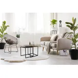 Mirrors and More Judy 2 Teilig - Satztisch Quadratisch In schwarz Mit Metallgestell