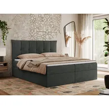 mks möbel Boxspringbett 140 x 200 cm H4 Dunkelgrau