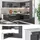 Vicco Winkelküche R-Line L-Form 227 x 287 cm Anthrazit Hochglanz/Weiß