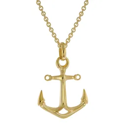 trendor 41160 Anker-Anhänger Gold 333 mit vergoldeter Silber-Kette für Herren, 50 cm