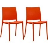 CLP 2er Set Gartenstühle Meton orange