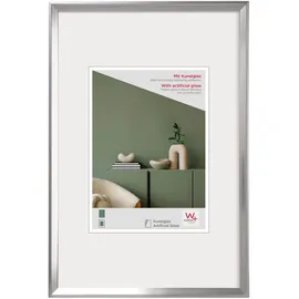 walther design Bilderrahmen Silber 30 x 40 cm mit Kunstglas, Desire Kunststoffrahmen DEX040S