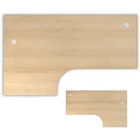 Bümö Schreibtischplatte Eiche, Nachbildung,Eiche, L-Form, 200x2.5x120 cm, FSC Mix,