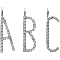 Friseur-Strassspange mit und gebrochener Haarspange mit ABC-Buchstaben an der Seite Haarklammern Plastik (Pink, One Size)