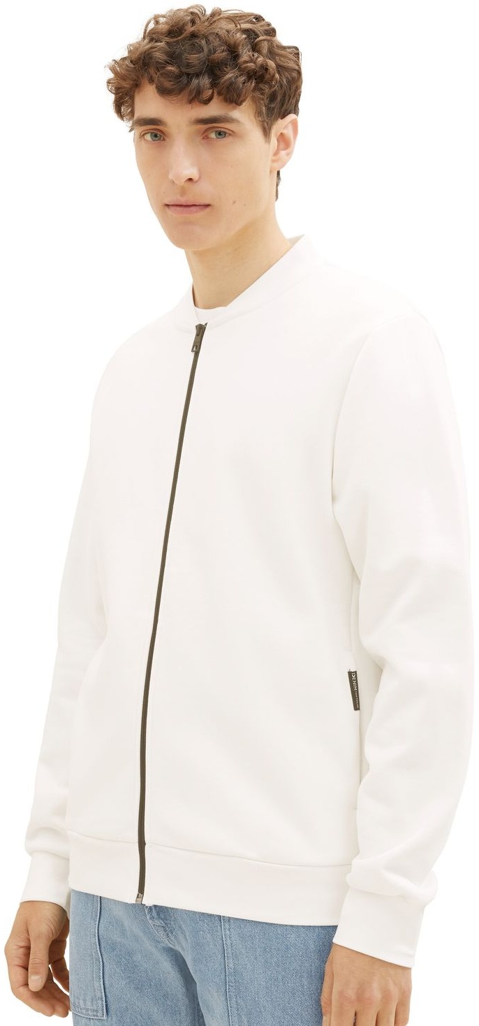 Tom Tailor Denim Herren Jacke SWEAT BOMBER Regular Fit Wool Weiß 12906 XL