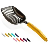 LuxusKollektion Katzen-Halsband Katzenstreuschaufel Aluminium Siebschaufel Größe L Groß #04 Gelb