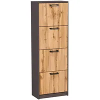 Home collective Schuhschrank mit 4 aufklappbaren Schubladen Schuhregal mit