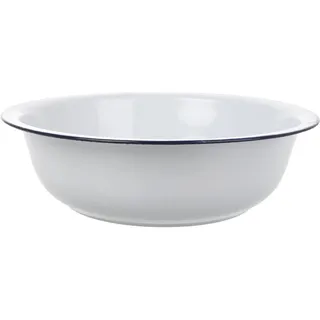 Veemoon Mehrzweck Emaille SchüSsel, Chinesische Obst Waschen SchüSsel SauerteigschüSsel KüChenspüLe GesichtswaschschüSsel Vintage Zum Waschen Von GemüSe Und Obst Salate 30 CM Weiß