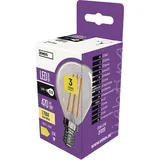 Emos LED Birne Filament Mini Globe, 3,4 Watt E14 - Warmweiß 2700 K, 25000 h Lebensdauer, CRI min. 80, 320° Abstrahlwinkel