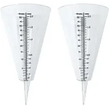 Regenmesser, Regenmesser für den Außenbereich, 2 transparente Kegel-Regenmesser mit Doppelskala zur Niederschlagsmessung in Gärten, im Freien und auf