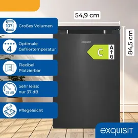 Exquisit KS516-4-051C Kühlschrank (107 l, 845 mm hoch, Schwarz)