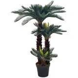 vidaXL Künstliche Pflanze Cycas-Palme mit Topf Grün 125 cm