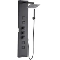 Vevor Duschpaneel-Turmsystem (4 in 1) mit Regenwasserfall-Duschkopf, (124 cm) Duschsäule aus gebürstetem Edelstahl, Regenmassagesystem zur Wandmontage, mit Handbrause & 4 kleiner Massagedüsen