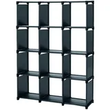 Intirilife Bücherregal 105 x 30 x 140 cm Schwarz