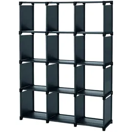 Intirilife Bücherregal 105 x 30 x 140 cm Schwarz