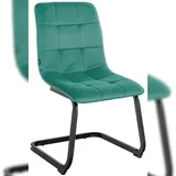 CLP Esszimmerstuhl Vermont I Mit Samt-Bezug I Gepolsterter Freischwinger-Stuhl