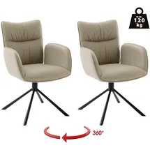 MCA Furniture Esszimmerstuhl (2er Set) - Stuhl", braun (cappuccino, schwarz), B:61cm H:91cm T:66cm, Polyester, Stühle, 360 drehbar, Metall schwarz, beweglichen Rücken, belastbar 120 kg