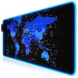 Titanwolf Gaming Mauspad XL Weltkarte blau