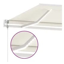 vidaXL Automatische Markise mit LED & Windsensor 500x350 cm Cremeweiß