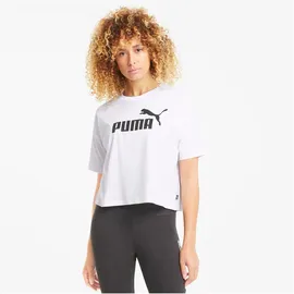 Puma Essentials Cropped Logo Tee Crop Top, white XS