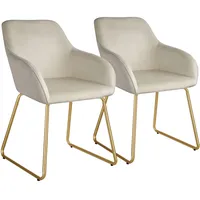 Tectake tectake® Esszimmerstuhl, gepolstert, in Samtoptik, durchgehende Lehne, 57