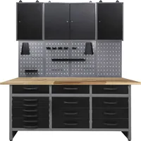 Ondis24 ONDIS24, schwarz (anthrazit, schwarz, grau), B:160cm H:205cm T:60cm, Edelstahl, Werkbänke, 160 cm