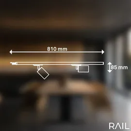 Briloner Rail Schienensystem, Erweiterungsset, 2x Gu10 Spots, Schwenkbar, Drehbar, Weiß, 0,75 m