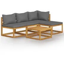 vidaXL Garten-Lounge-Set 5-tlg. grau Akazie