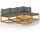 vidaXL Garten-Lounge-Set 5-tlg. grau Akazie