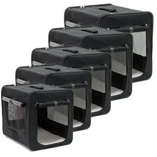 Wiltec Faltbare Transportbox für Haustiere, Größe S (42x36x41 cm), mit herausnehmbarem Einlagekissen