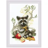 Riolis Kreuzstich Set "Flauschige Naschkatzen", Zählmuster, 21x30cm