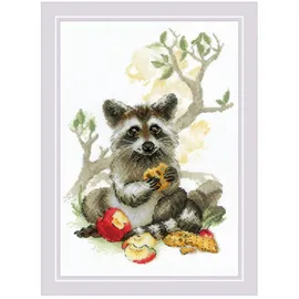 Riolis Kreuzstich Set "Flauschige Naschkatzen", Zählmuster, 21x30cm