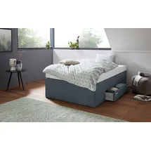 Westfalia Schlafkomfort Boxspringbett, grau (anthrazit), B:120cm L:200cm, Bezug Bett: Feinstrukturstoff (77% Polyester, 23%Viskose) oder Microfaser (100% Polyester);Bonnellfederkernmatratze: 100%Polyester;Kaltschaummatratze: 100% Polyester, Bezug abnehm- und waschbar bis 60C,
