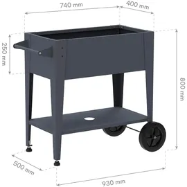 Westmann Hochbeet auf Stelzen 93 x 50 x 80 cm Anthrazit