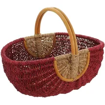 Frank Flechtwaren Einkaufskorb "Rot/Natur", toller einkaufsbegleiter, Schönes Geschenk, Praktisch