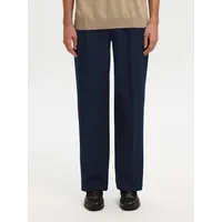 Selected Loose Fit Bundfaltenhose mit Gürtelschlaufen Modell FINN Marine,