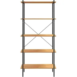vidaXL Regal mit 5 Böden Schwarz und Eiche-Optik 80x40x163 cm