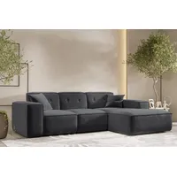 Fun Möbel Ecksofa Designersofa CESINA Stoff Perfect Harmony Anthrazit