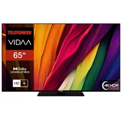 Telefunken Fernseher 65 Zoll Smart TV VIDAA (4K UHD, HDR Dolby Vision, HD+ 6 Monate, Triple-Tuner)
